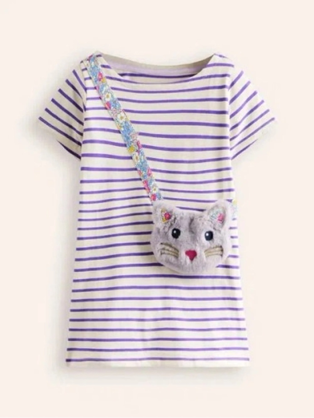 NWOT Mini Boden Appliqué Pocket Tunic Kitty